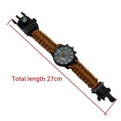 Multifunctional Survival Led Light Outdoor Waterproof Camping First Aid Parachute Cord Climbing Watch